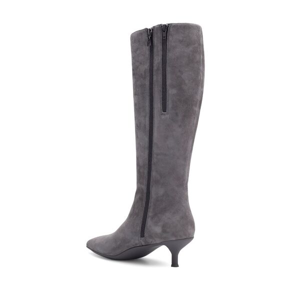 NIB Aerosoles Gray Loano Tall Kitten Heel Dress Boots - narrow calf - Picture 3 of 9